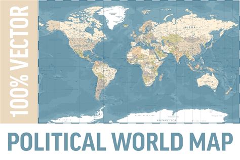 World Map Political. Vector Worldmap | Education Illustrations ...