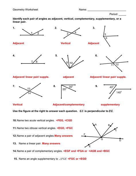 Worksheets On Angles Lines And Transversal