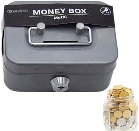 Amazon.com: Small Money Box Cash Box with Lock and Slot | Cash Box with ...