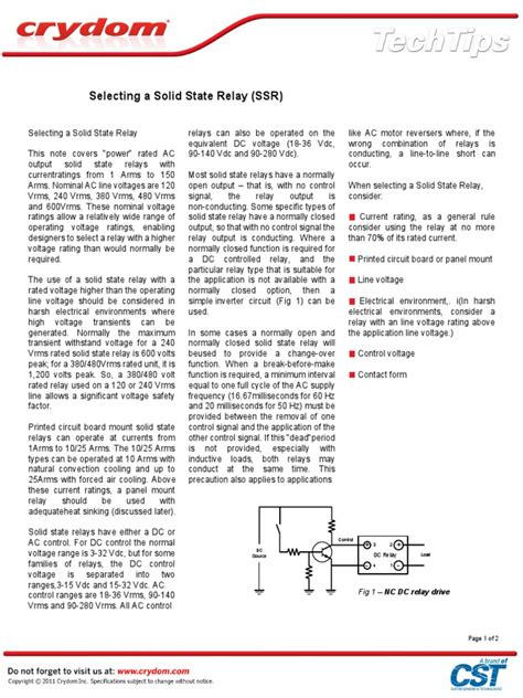 Selecting A Solid State Relay | PDF | Relay | Alternating Current