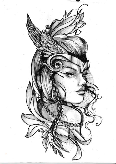 Valkyrie Tattoo Drawing - Printable Computer Tools