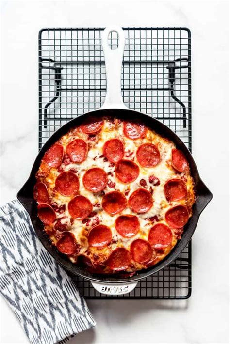 Cast Iron Pan Pizza (Copycat Pizza Hut Pizza Recipe) - House of Nash Eats