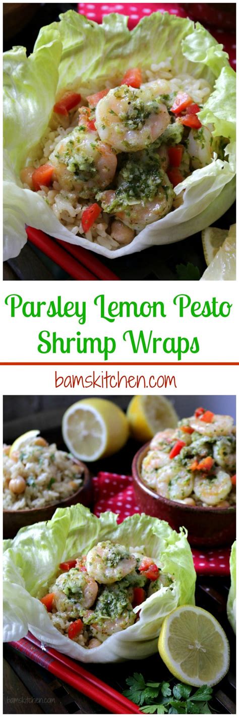 Parsley Lemon Pesto Shrimp Wraps - Healthy World Cuisine Healthy World Cuisine