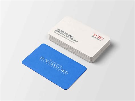 Round Corners Business Card Mockup (PSD)