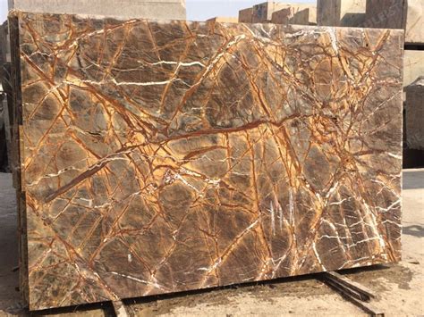 Leathered Rain Forest Brown Marble Slab for Countertop - Fulei Stone