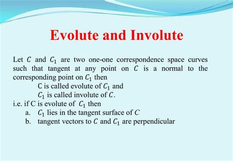 Evolute and involute | PPT