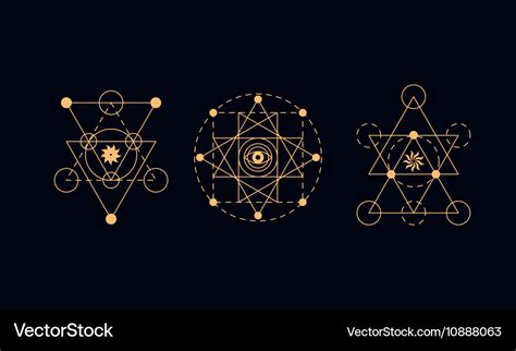 Sacred geometry alchemy symbols Royalty Free Vector Image