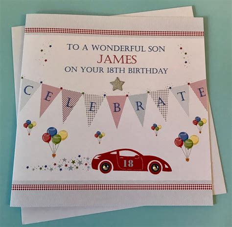 Son 18th Birthday Card. Large Handmade 18,21,30,40,50 Card ...