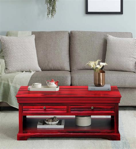 Buy Carleson Sheesham Wood Coffee Table In Spicy Red Finish at 23% OFF by Amberville from ...