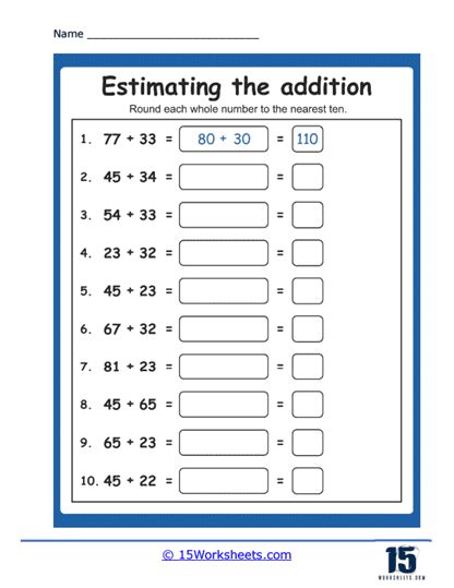 Estimating Sums And Differences Calculator