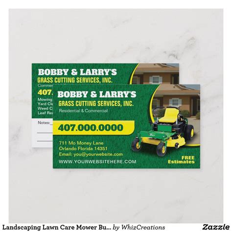 Landscaping Lawn Care Mower Business Card Template | Zazzle.com | Lawn ...