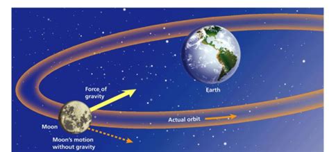 The Moon orbits around the Earth due to the Earth's