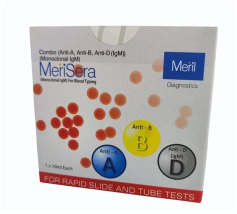 Meril Merisera Anti ABD Blood Grouping Test Kit at ₹ 300 | Blood Group ...