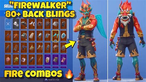 NEW "FIREWALKER" SKIN Showcased With 80+ BACK BLINGS! Fortnite Battle Royale (FIREWALKER COMBOS ...