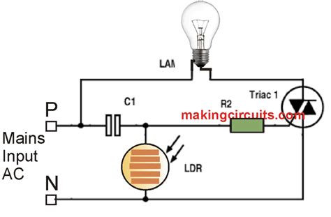 Day Night Activated Triac Switch Circuit