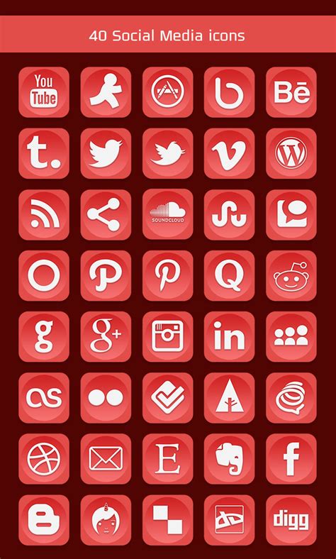 40 Free Social Media Icons (PNGs & Psd File)