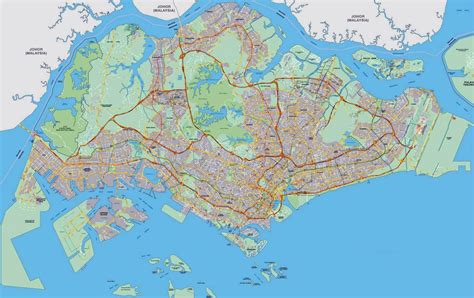 Large Singapore road map | Singapore | Asia | Mapsland | Maps of the World