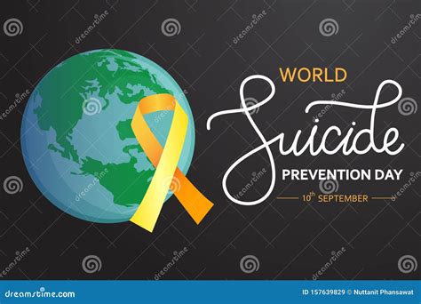 World Suicide Prevention Day Concept with Awareness Ribbon. Dark Vector ...