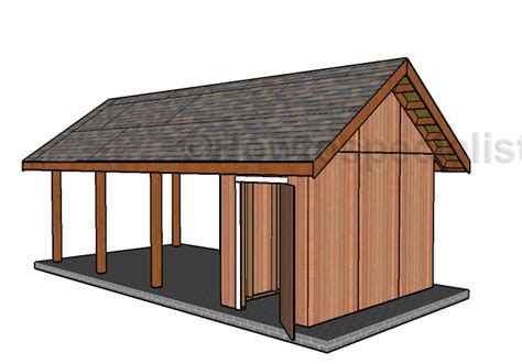 Single Carport with Storage Roof Plans | HowToSpecialist - How to Build ...