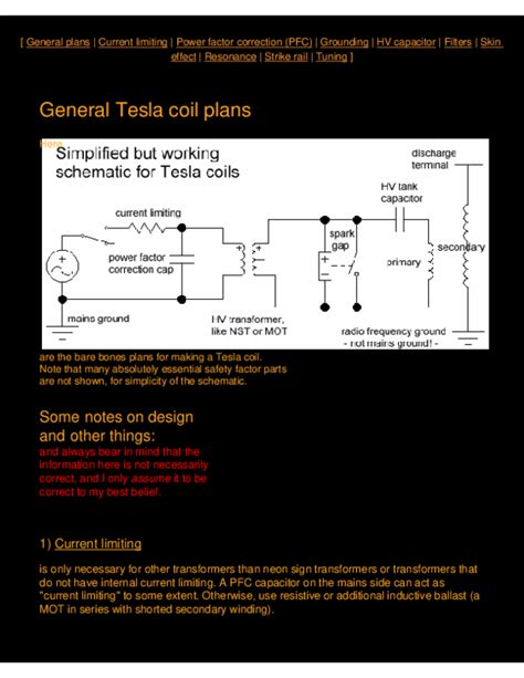 (PDF) General Tesla Coil Construction Plans | Abad Barrera Nolasco ...