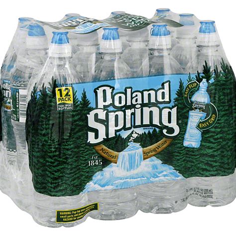 Poland Spring Natural Spring Water Sport Bottle with Flip Cap 12-23.7 ...