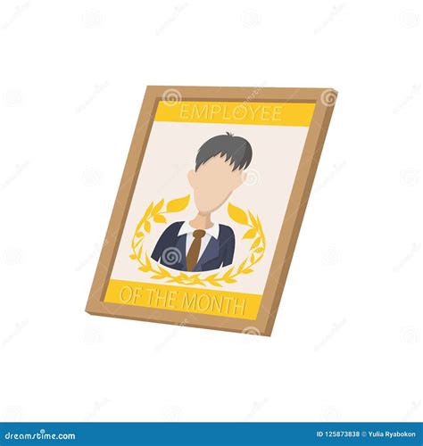 Employee of the Month Icon, Cartoon Style Stock Illustration - Illustration of certificate ...