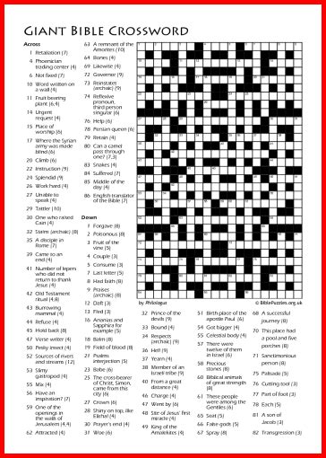 Bible Crossword Puzzles Printable - prntbl.concejomunicipaldechinu.gov.co