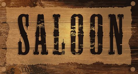 Wooden Saloon Sign Stock Illustration - Download Image Now - iStock