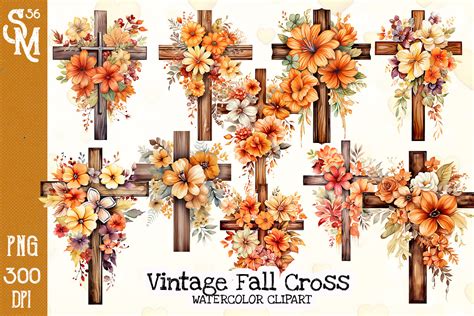 Vintage Fall Cross Sublimation Clipart Graphic by StevenMunoz56 ...