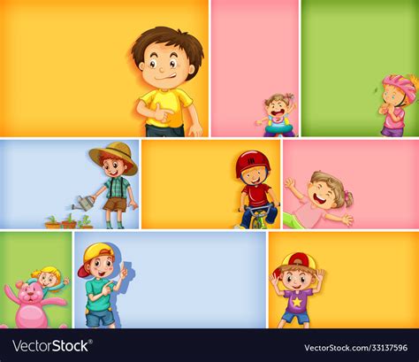 Set different kid characters Royalty Free Vector Image