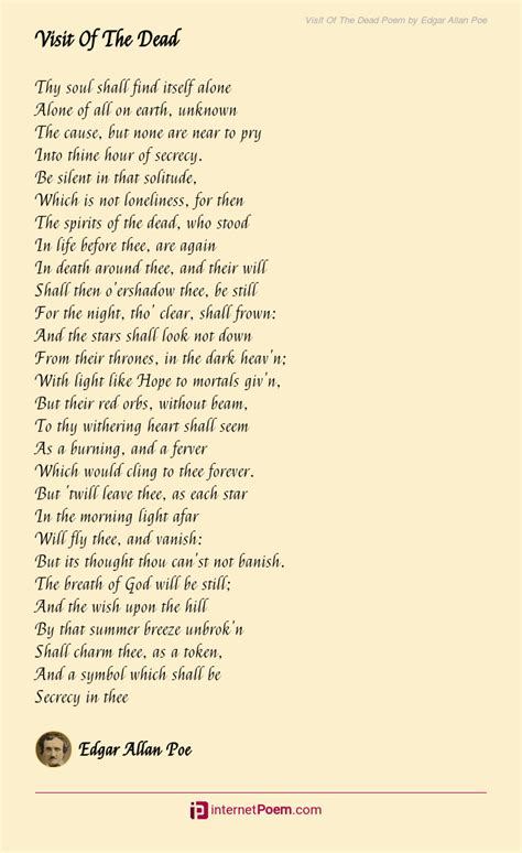 Visit Of The Dead Poem by Edgar Allan Poe