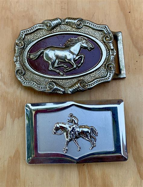 Vintage Childs Cowboy Belt Buckle Pair | Etsy