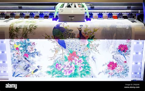 Digital Textile Printing Machine. Large Format Dye Sublimation Textile Fabric Heat Transfer ...