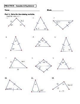 4.6 Isosceles and Equilateral Triangles WS by MRS V TpT - Worksheet Template Tips And Reviews