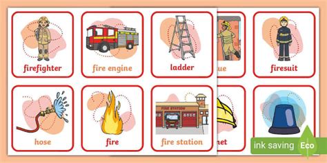 Firefighter Flashcards ELC (teacher made) - Twinkl