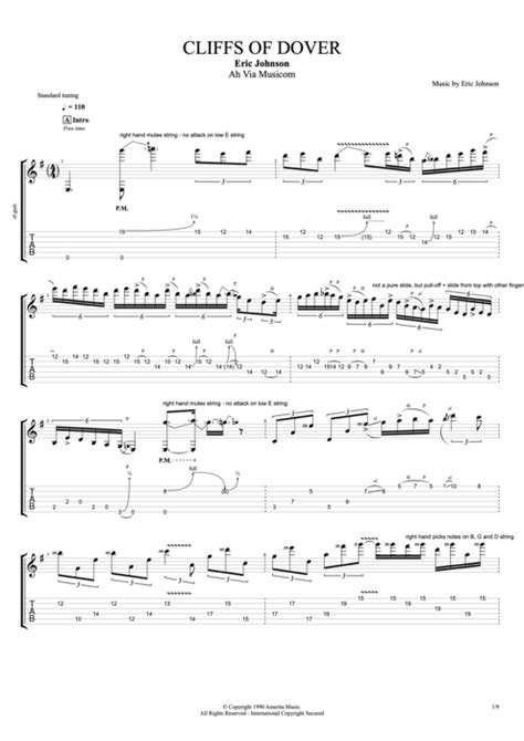 Cliffs of Dover Tab by Eric Johnson (Guitar Pro) - Full Score | mySongBook