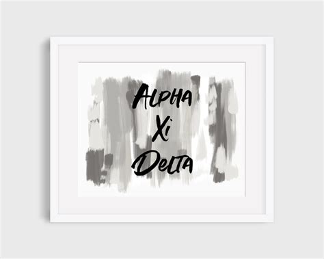 Alpha Xi Delta Sorority Gray Printable Art Print Axid - Etsy