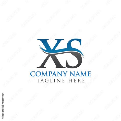 Initial XS Letter Linked Logo. Creative Letter XS Logo Vector With Blue ...