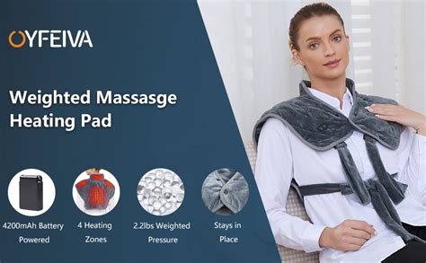 Amazon.com: Weighted Heating Pad for Neck and Shoulders, Large Wrap Heating Pad for Back Pain ...