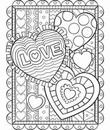 Coloring Pages Valentine Hearts  sketch template