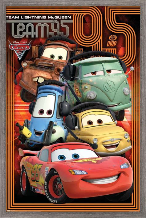 Disney Pixar Cars 2 - Pit Crew Wall Poster, 14.725" x 22.375", Framed - Walmart.com