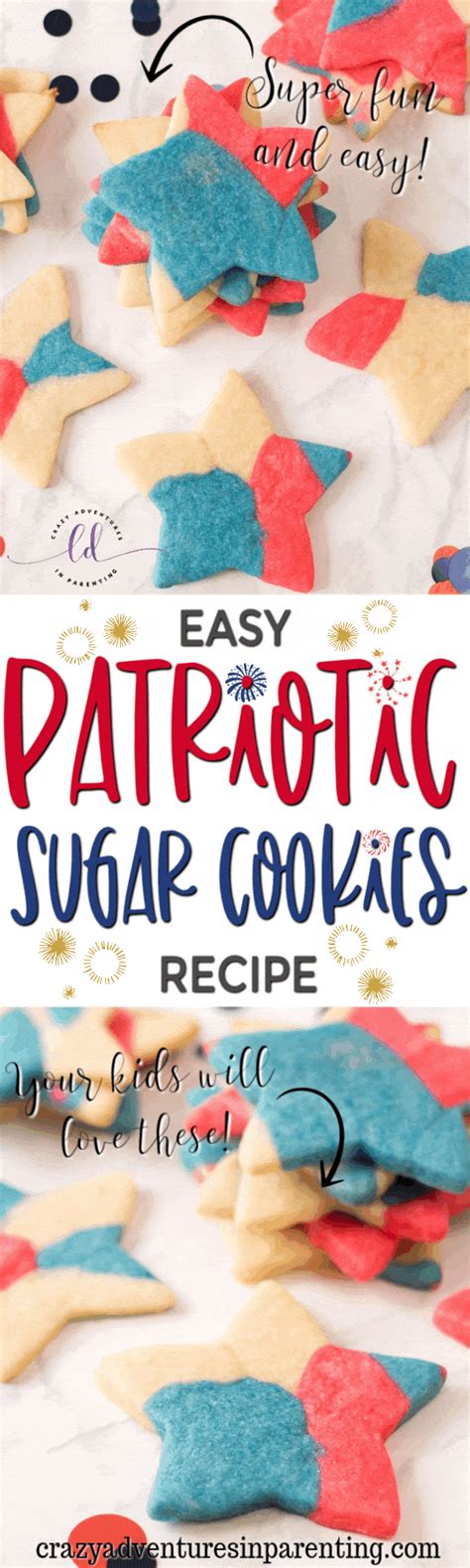 Patriotic Sugar Cookies recipe - for Memorial Day, July 4th or Fourth of July, Labor Day, Flag ...