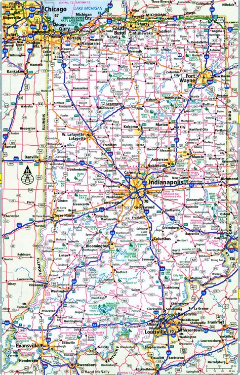 Indiana interstate highways map I-64 I-65 I-69 I-70 I-74 I-80 free road state number - free