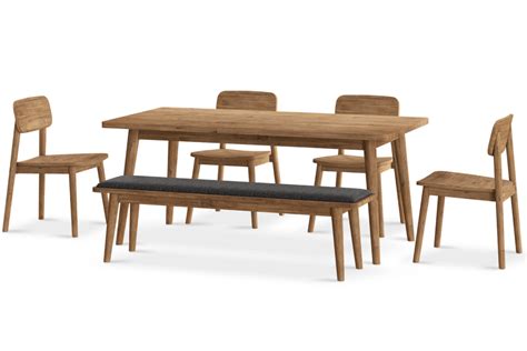 Vincent Walnut Dining Table with 4 Chairs - StyleNotch