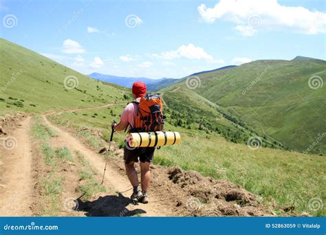 Summer Hiking in the Mountains. Stock Image - Image of landscape, girl ...