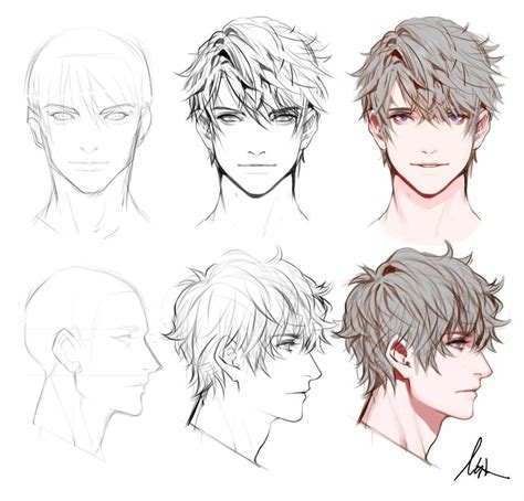 Pin on art | Anime boy hair, Anime hairstyles male, Boy hair drawing