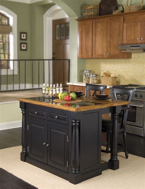 Home Styles Monarch Granite Top Kitchen Island & Two Stools