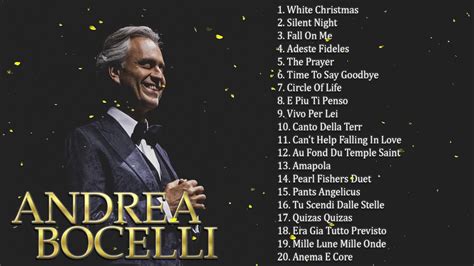 Andrea Bocelli Greatest Hits Playlist 2020 - Andrea Bocelli Best Songs ...