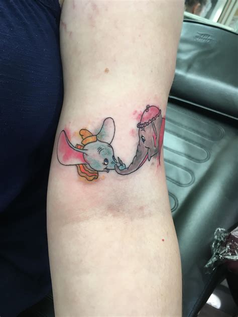 Watercolor Dumbo Tattoo by Nicole at Boston Barber and Tattoo company ...