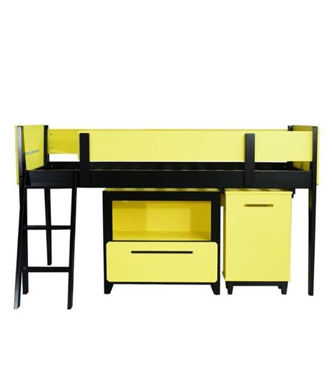 Buy Juan Martin Study Loft Bed in Yellow and Black - CasaCraft By ...